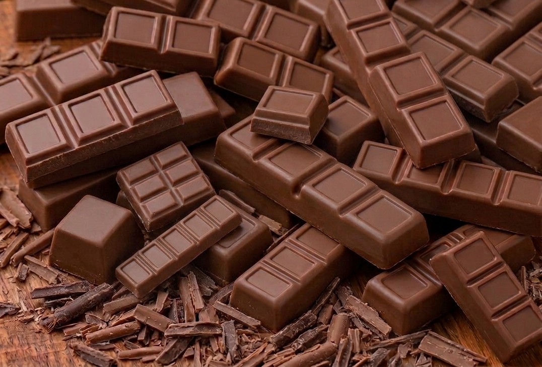 Trozos de chocolate, el relleno del sabor Chocolate.